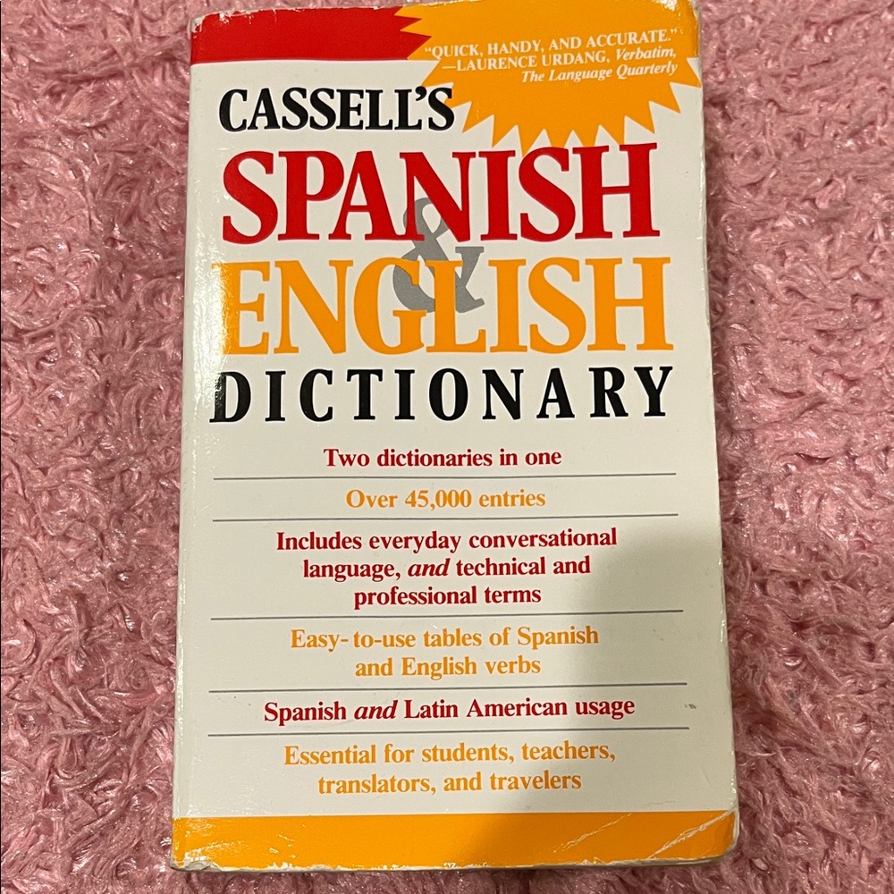 Spanish & English Dictionary - White and Red Cover